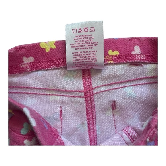 Garanimals casual Pink Butterfly Shorts pull-on back pockets Girls 6-9 Months - Picture 4 of 6